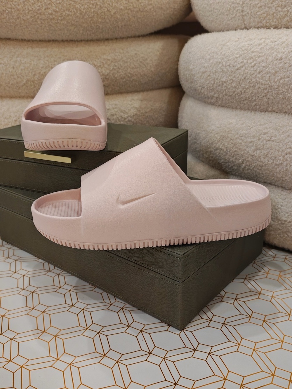 Nike Women's Pale Pink Slide Sandals